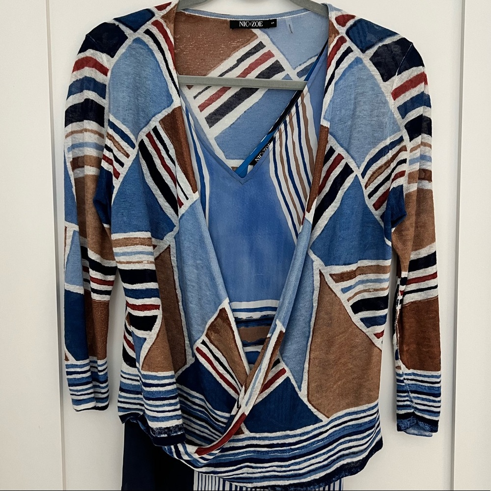 NIC + ZOE silk tank and cardigan set